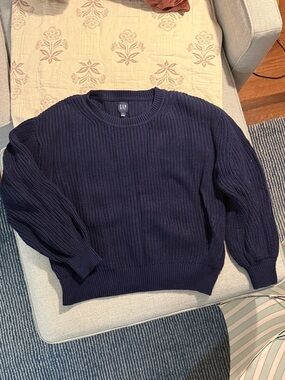 GAP Men's Dark Navy Ribbed Crewneck Sweater